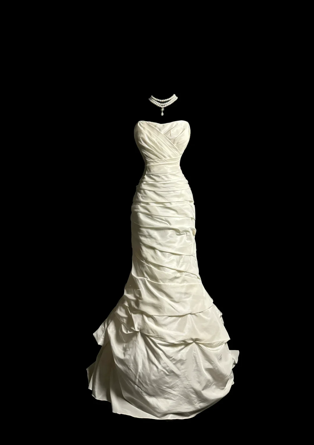 Vintage Wedding Dress Mermaid Sweetheart Ivory Taffeta Long Wedding Dresses Retro 1970s Bridal Gowns DP2065 - Deanwangkt