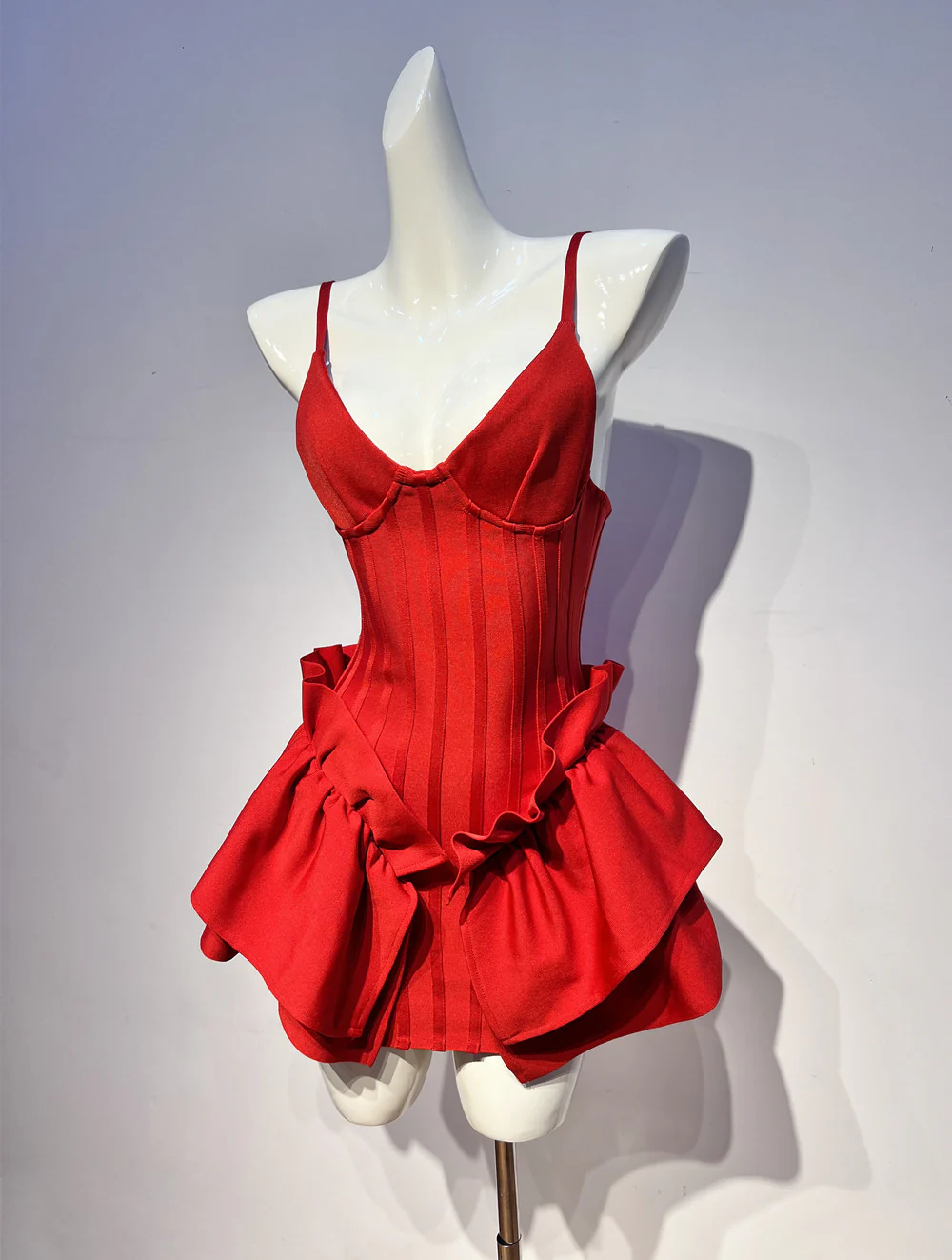 Cute A Line Spaghetti Straps Red Satin Formal Homecoming Dresses 16th Birthday Outfits Graduation Dress Short Mini Hoco Dresses DH2548 - Deanwangkt