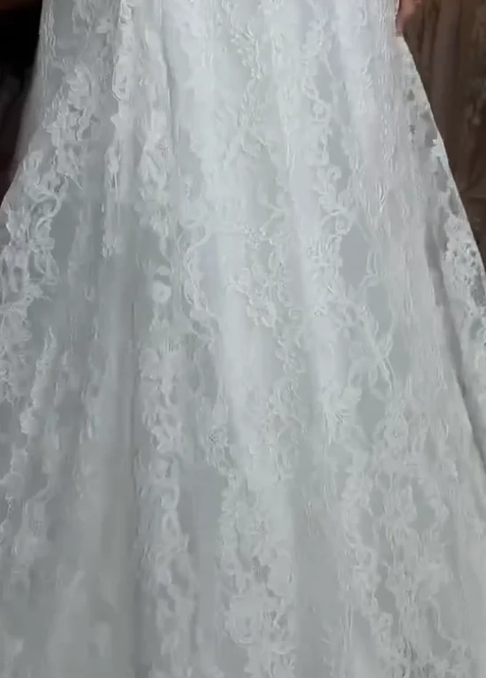 Princess Bridal Dress Mermaid Off The Shoulder Lace Wedding Dress With Short Sleeves Wedding Dresses Modest Wedding Gowns DH1427 - Deanwangkt