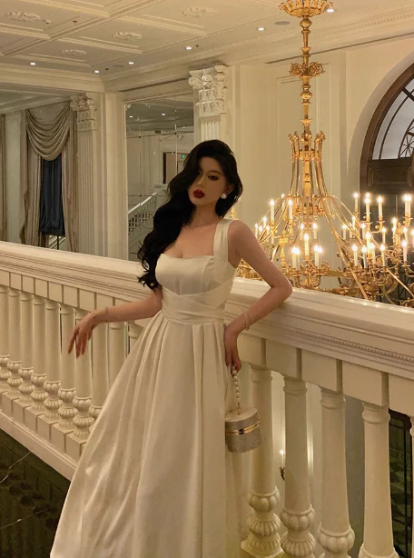 Pretty A Line Square Neckline White 18th Birthday Dress Party Outfits Birthday Outfits For Women DP0171 - Deanwangkt