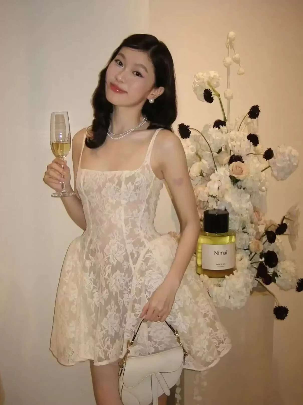 Pretty A line Square Neck White Lace Formal Homecoming Dresses Short 16th Birthday Outfits Graduation Dress Mini Cocktail Dresses DH2473 - Deanwangkt