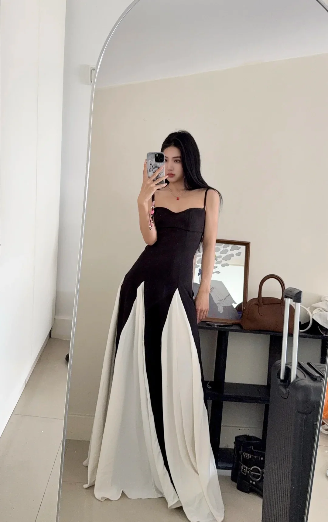Elegant A Line Spaghetti Straps Black Chiffon Sleeveless Long Evening Party Gowns Evening Formal Dresses Prom Dress W1003 - Deanwangkt