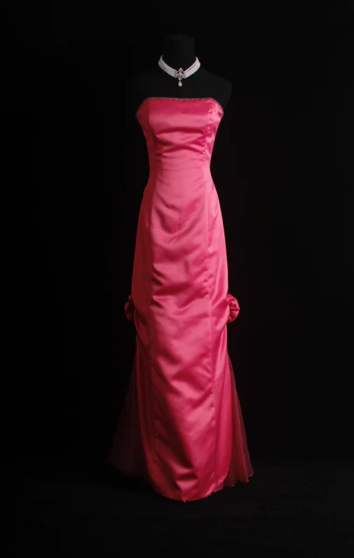 Elegant Strapless Sheath Mother of the Bride Satin Hot Pink Wedding Guest Dresses DP3366 - Deanwangkt