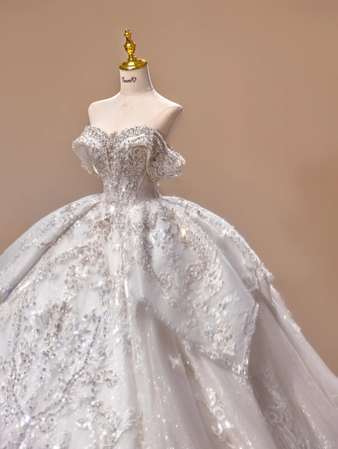 Princess Wedding Dress Ball Gown Off The Shoulder Sequin Short Sleeves Wedding Dresses Bridal Gowns DH2787 - Deanwangkt