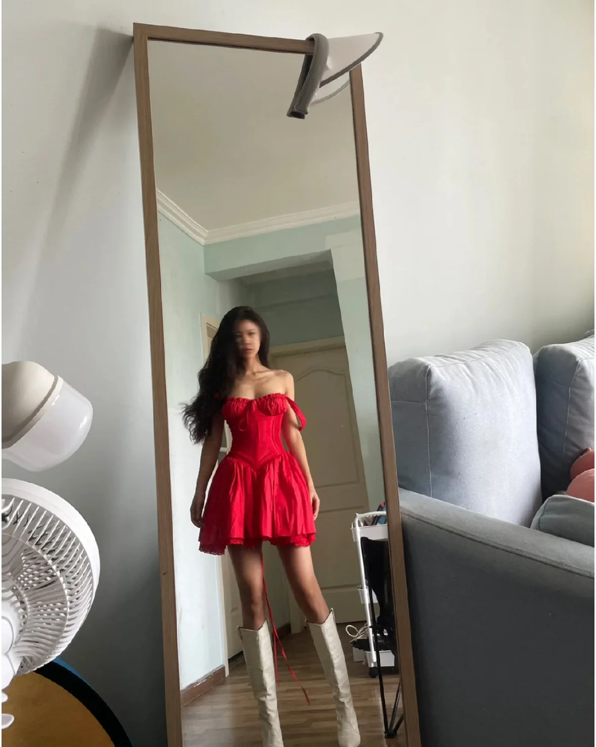 Cute A line Square Neck Red Lace Homecoming Dress Summer Hoco Dresses Short Night Cocktail Dress DH2545 - Deanwangkt