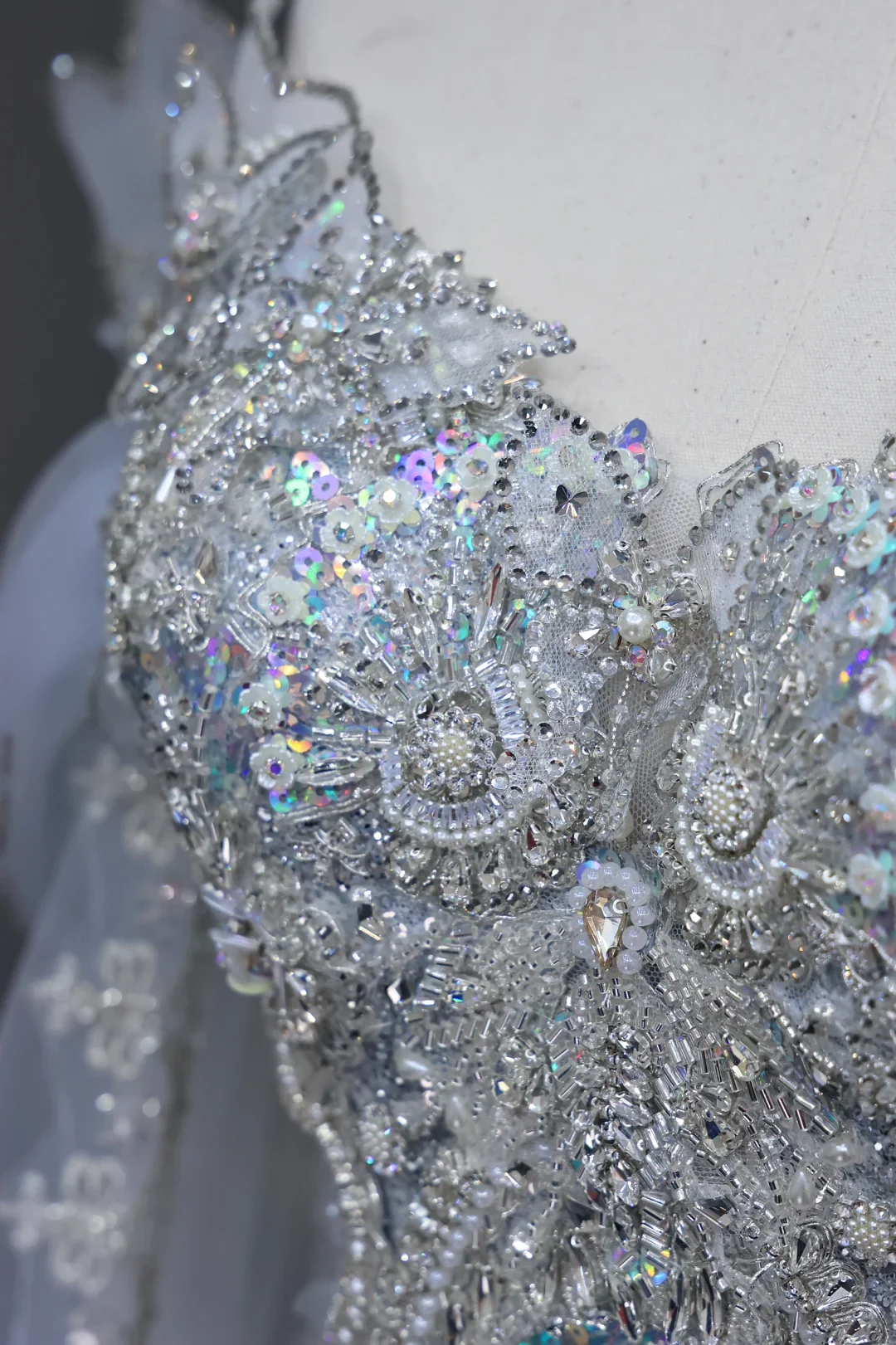 Classy Elegant Mermaid Off The Shoulder Sequin Blue Long Sleeves Wedding Dress Brides Dress DP672 - Deanwangkt