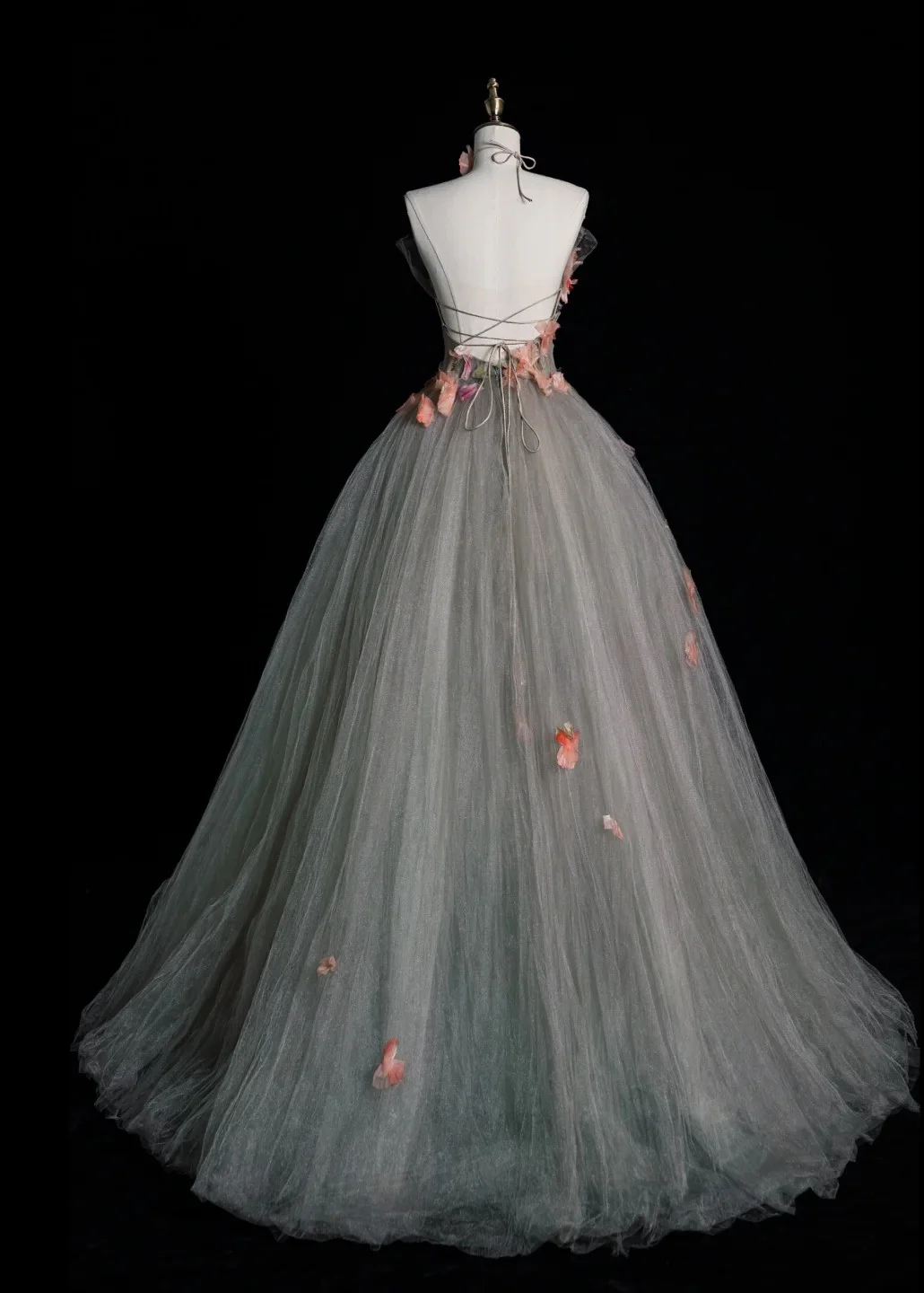 Cute Strapless A-line Long Prom Dresses Tulle Light Green Evening Dresses Sweet 16 Dress DP3729 - Deanwangkt