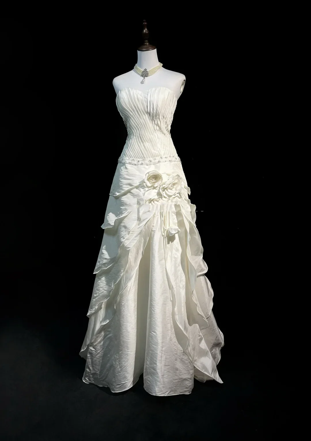 Classic Wedding Dress A Line Sweetheart White Satin Long 70s Wedding Dresses Vintage Bride Dress Bridal Gowns DH1257 - Deanwangkt