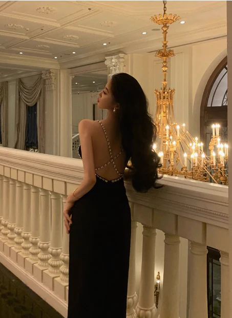 Classy Sheath Spaghetti Straps Knee Length Black Homecoming Dress Cocktail Dress Birthday Dresses DP1626 - Deanwangkt