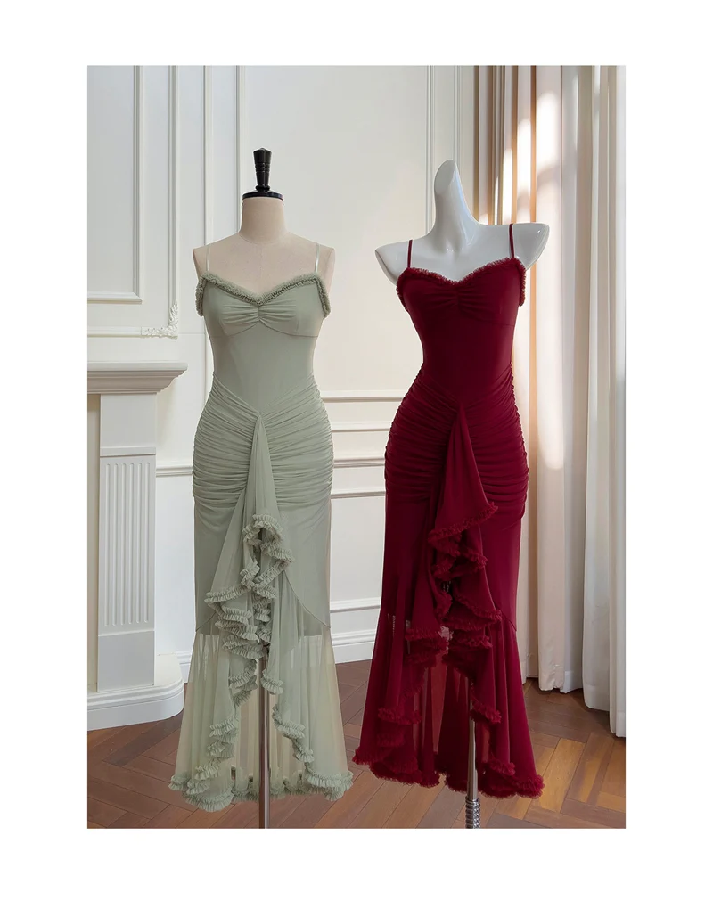 Elegant High Low Spaghetti Straps Sleeveless Long Evening Party Gowns Evening Formal Dresses Prom Dress DH90 - Deanwangkt