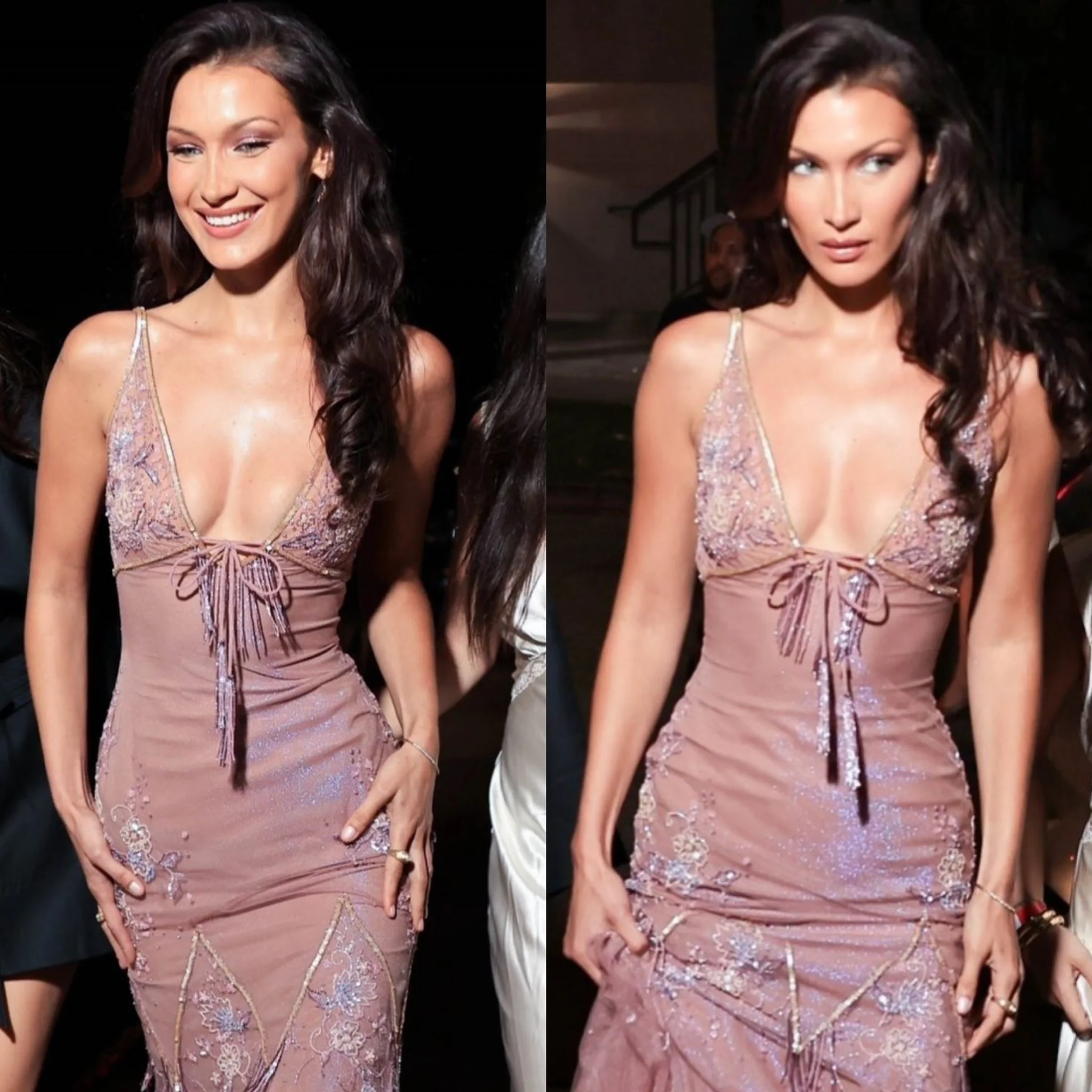 Classy Mermaid Spaghetti Straps Floral Chiffon Prom Dresses Summer Wedding Guest Dresses Wedding Guest Outfits DP762 - Deanwangkt