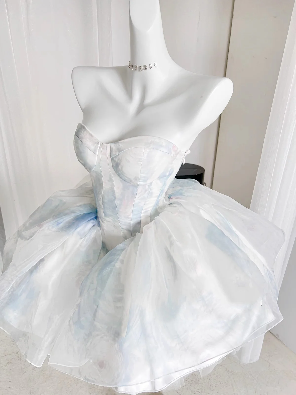 Cute Ball Gown Short Light Sky Blue Homecoming Dress Summer Hoco Dresses Cocktail Dress For Senior Teens DP1783 - Deanwangkt