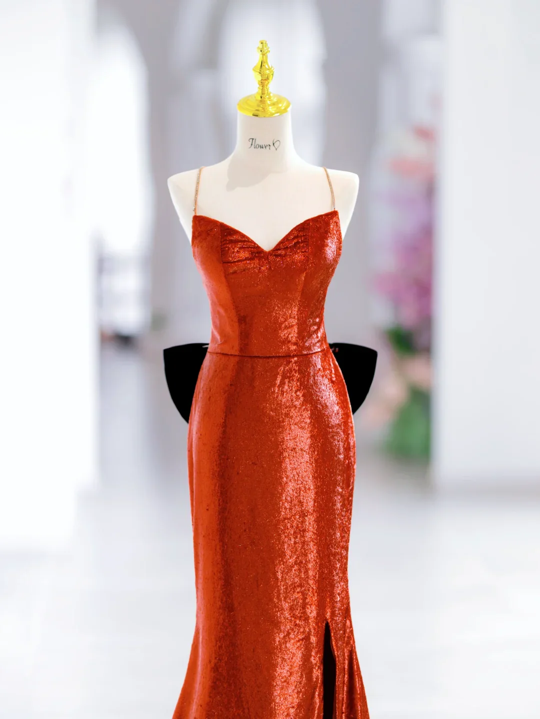 Modest Mermaid Spaghetti Straps Sequin Long Slit Evening Party Gowns Evening Dress Special Formal Dresses Prom Dress DH2796 - Deanwangkt