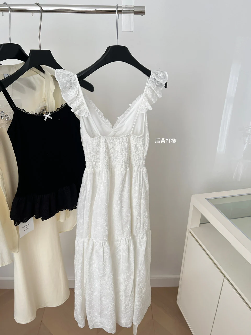 Sexy A Line Spaghetti Straps Floral White Lace Summer Dress Holiday Party Outfits For Women DP0105 - Deanwangkt