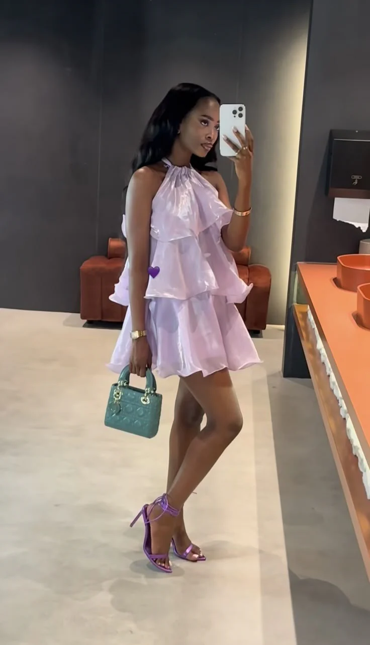 Vintage A line High Neck Lilac Short Mini Formal 8th Grade Homecoming Dresses Summer Middle School Hoco Dress Birthday Outfits W1196 - Deanwangkt