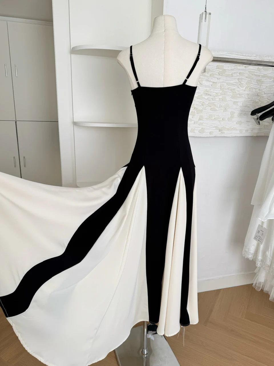 Sexy A line Spaghetti Straps Black Midi Summer Dress Holiday Party Black Birthday Outfits For Women DP0149 - Deanwangkt