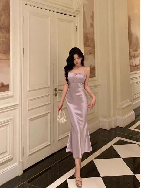 Elegant Mermaid Spaghetti Straps Lilac 18th Birthday Dress Party Gown Birthday Outfits Birthday Dress Ideas For Women DP578 - Deanwangkt