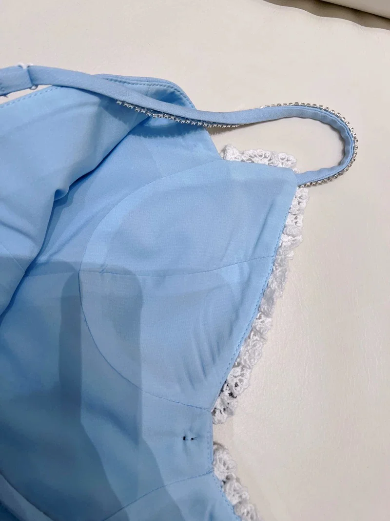 Trendy A line Spaghetti Straps Blue Formal Short 8th Grade Homecoming Dress Summer Middle School Hoco Dresses Cocktail Dress Birthday Outfits W956 - Deanwangkt