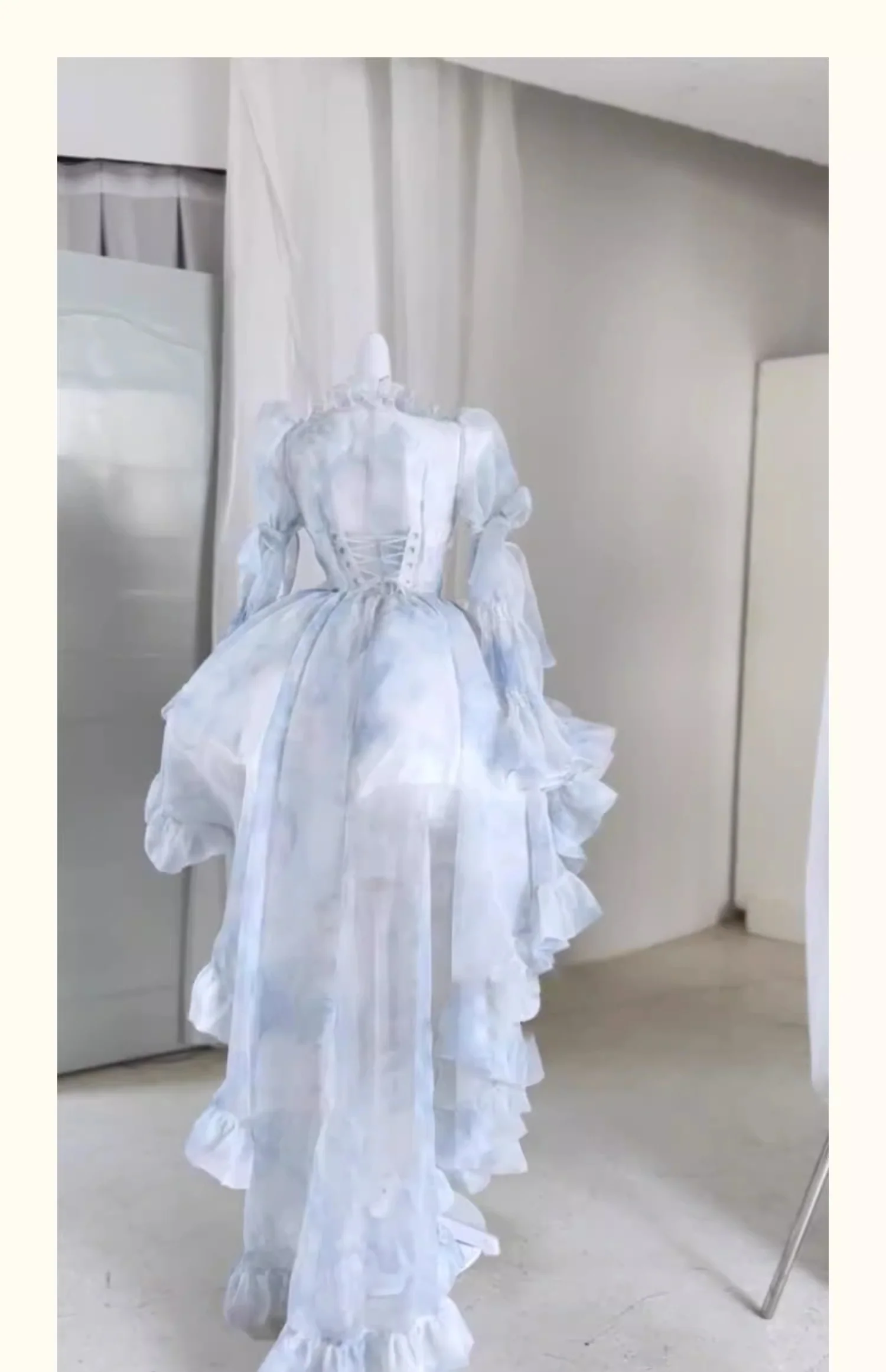 Pretty Ball Gown Short Light Sky Blue Homecoming Dress Summer Hoco Dresses Cocktail Dress For Senior Teens DP1785 - Deanwangkt