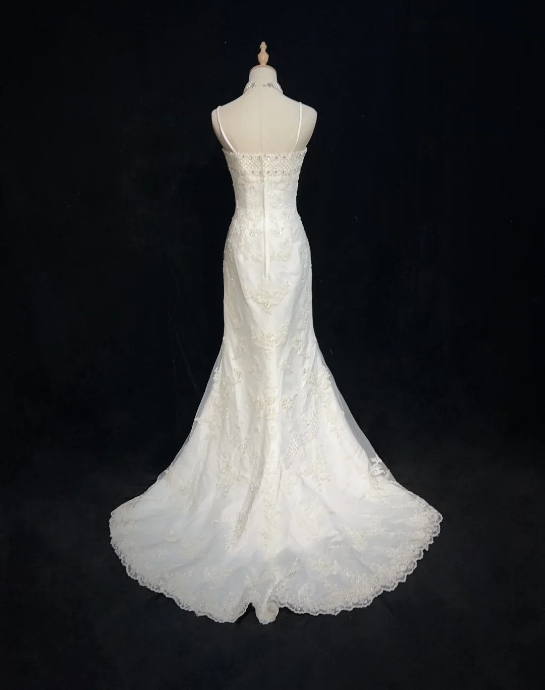 Vintage Wedding Dress 1970s Mermaid Spaghetti Straps Lace Long Wedding Dresses Bridal Gowns Elegant Brides Gown DH551 - Deanwangkt