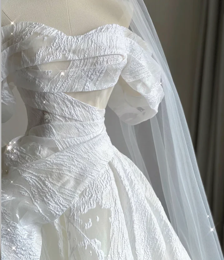 Timeless Ball Gown Off The Shoulder Satin Long White Summer Wedding Dresses Brides Dress DP423 - Deanwangkt