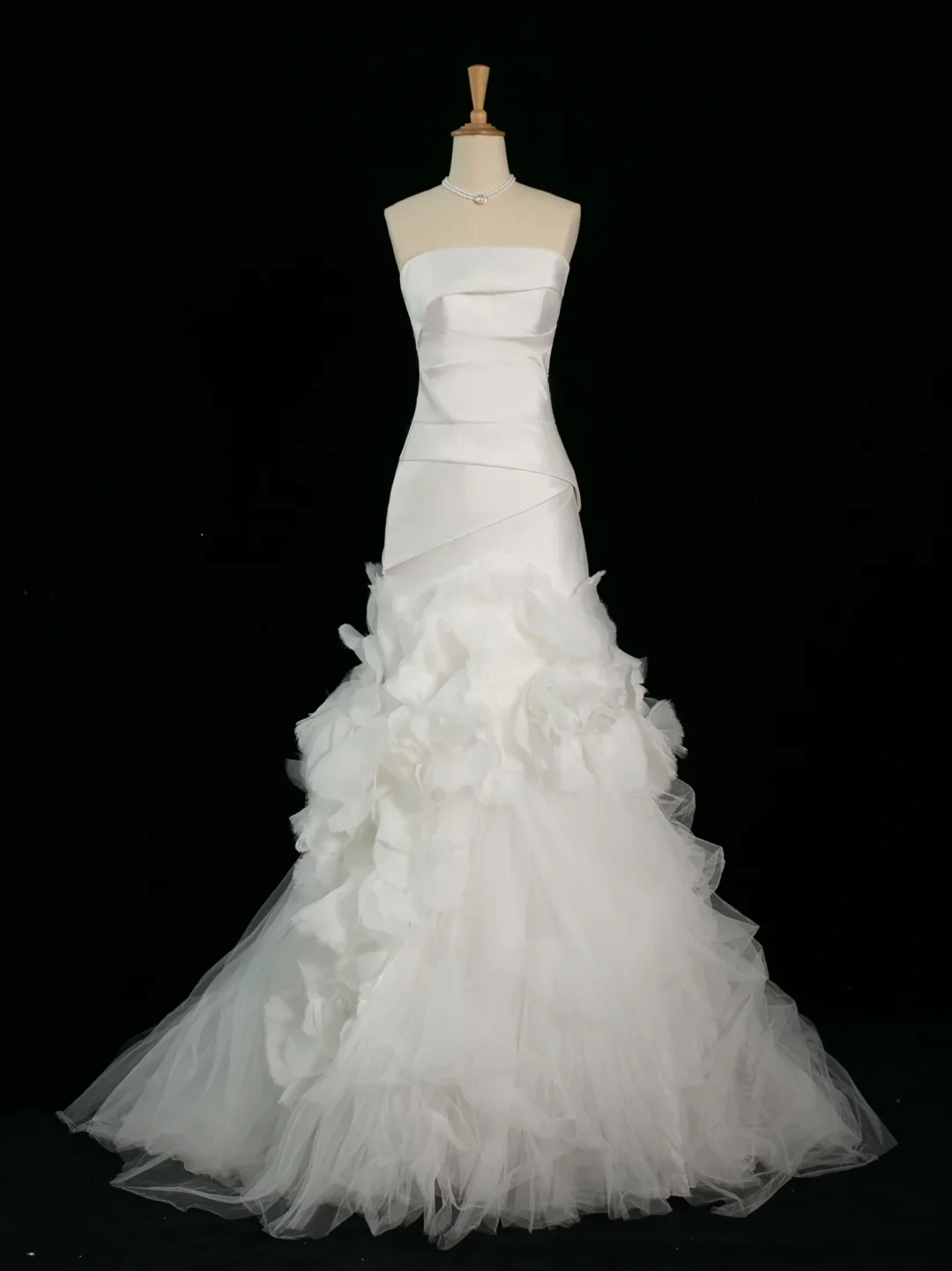 Pretty Wedding Dress Mermaid Strapless White Sleeveless Satin Long Vintage Wedding Dresses Bridal Gowns Brides Gown DH368 - Deanwangkt