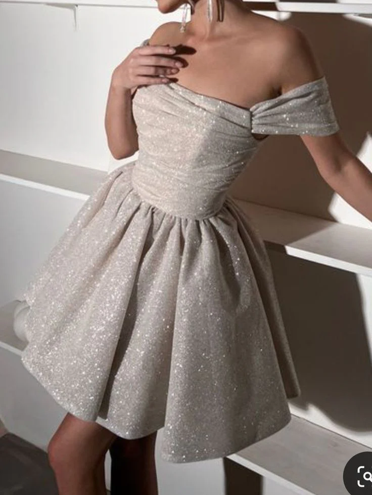 Vintage Ball Gown Strapless Sequin Formal 8th Grade Homecoming Dresses Middle School Hoco Dress 6th Grade Graduation Outfits DH327 - Deanwangkt