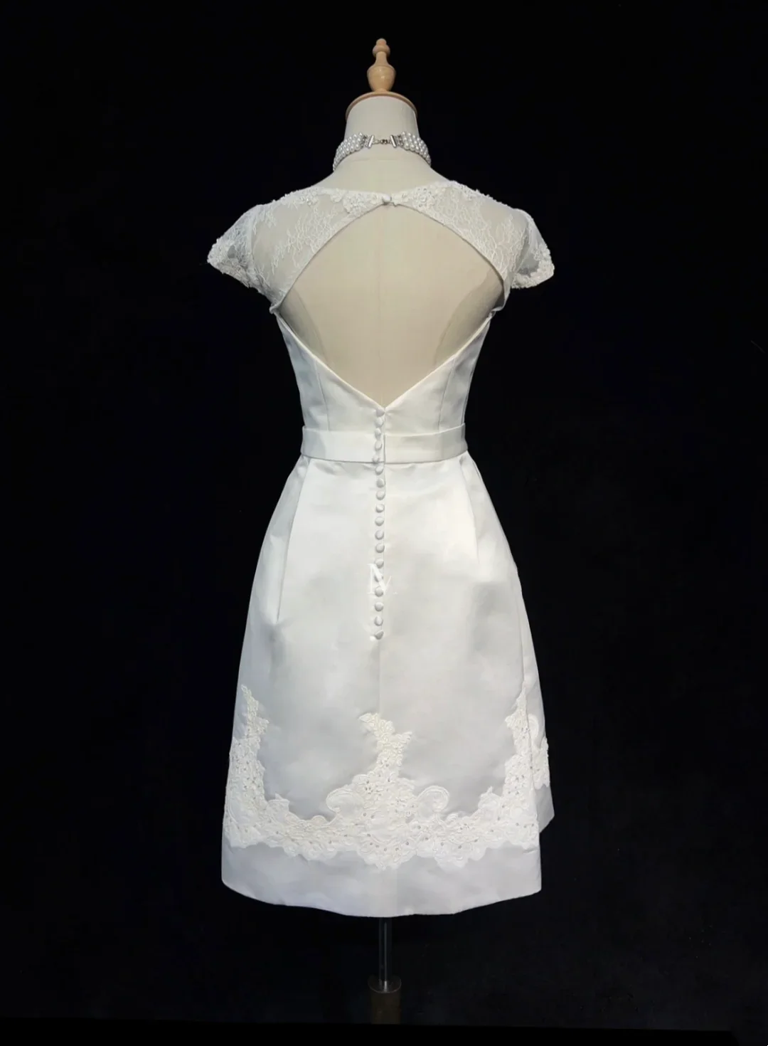 Modest Wedding Dress Sheath Scoop Neck Short Sleeves Summer Lace Wedding Dresses Bride Dress Bridal Gowns DH1440 - Deanwangkt