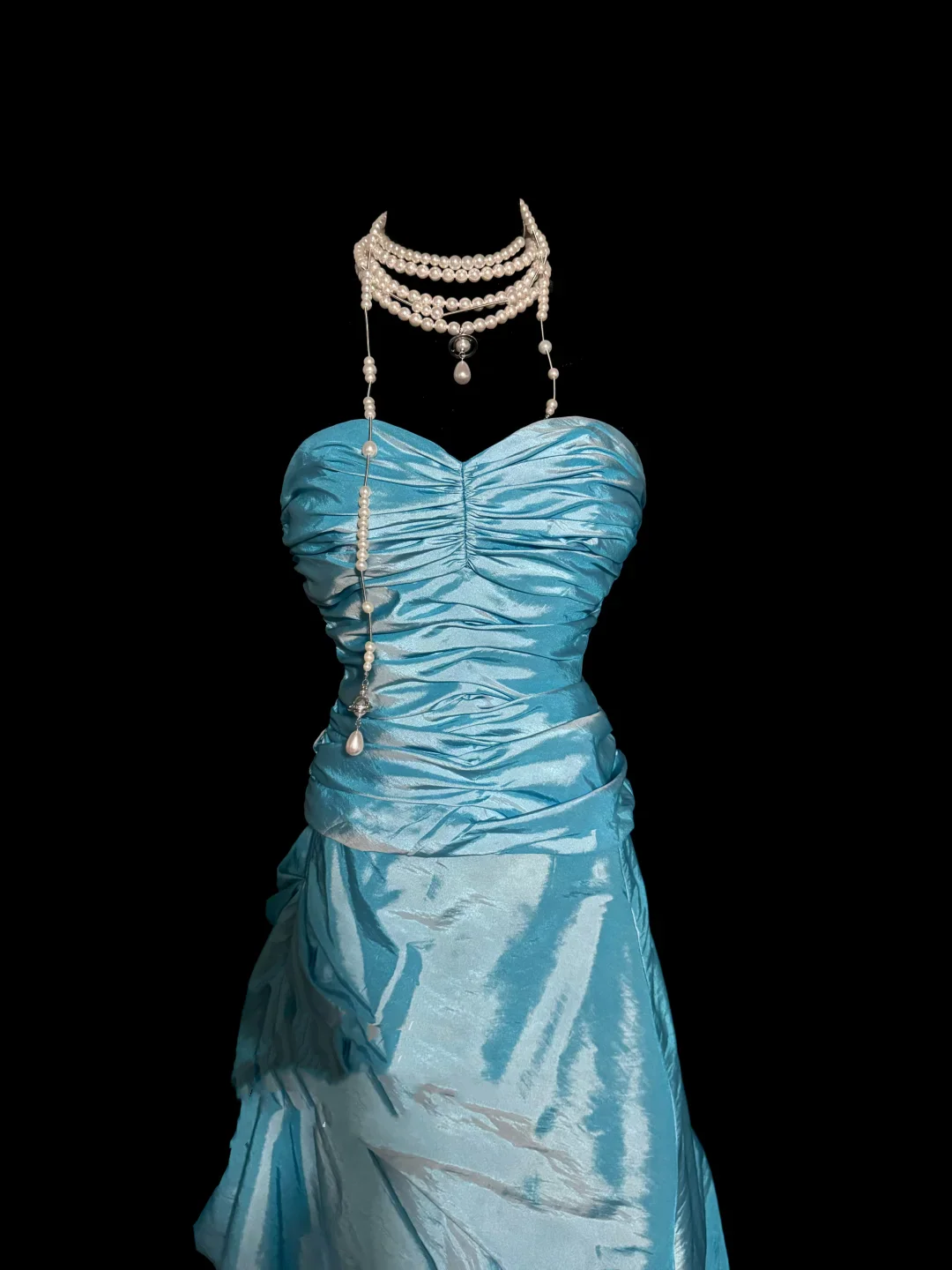 Pretty Ball Gown Sweetheart Blue Taffeta Long Quinceanera Dress Formal Gowns Vestido De 15 Anos Sweet 16 Dress W841 - Deanwangkt