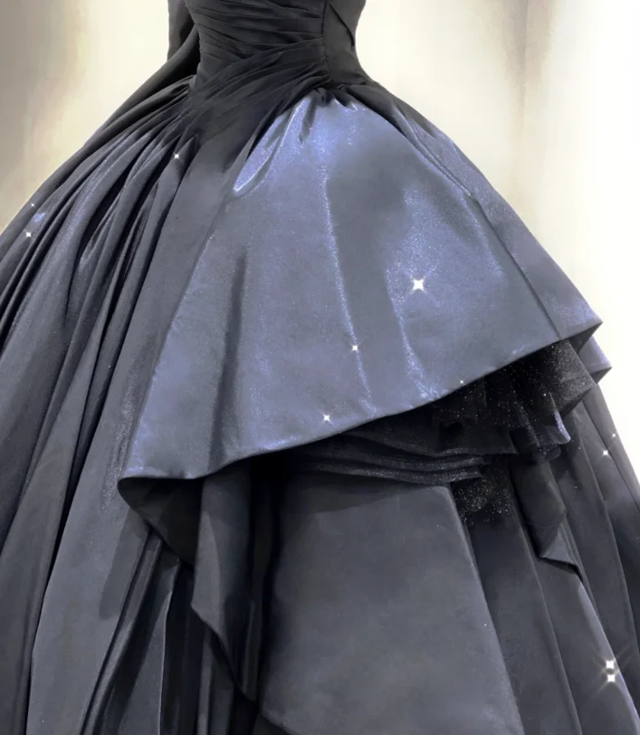 Modest Ball Gown Strapless Black Long Prom Dresses High School Outfits Graduation Dress Evening Dresses DP405 - Deanwangkt