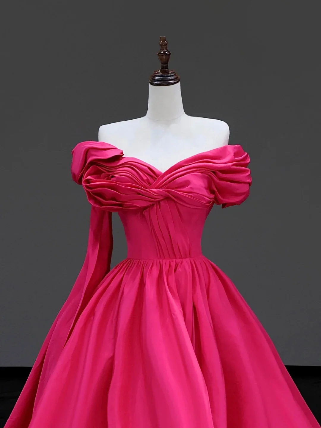 Elegant Glamour Ball Gown Hot Pink Satin Long Prom Dress Party Dress Evening Dresses DP865 - Deanwangkt