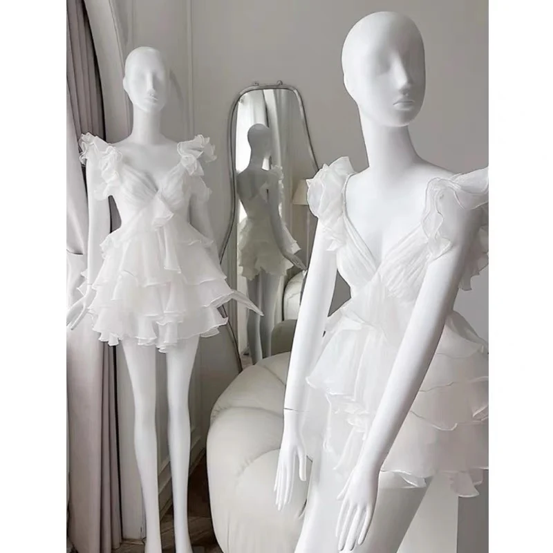 Cute A Line V Neck Chiffon Pink Short Mini Formal 8th Grade Homecoming Dresses Middle School Cocktail Dress Hoco Outfits DH2640 - Deanwangkt