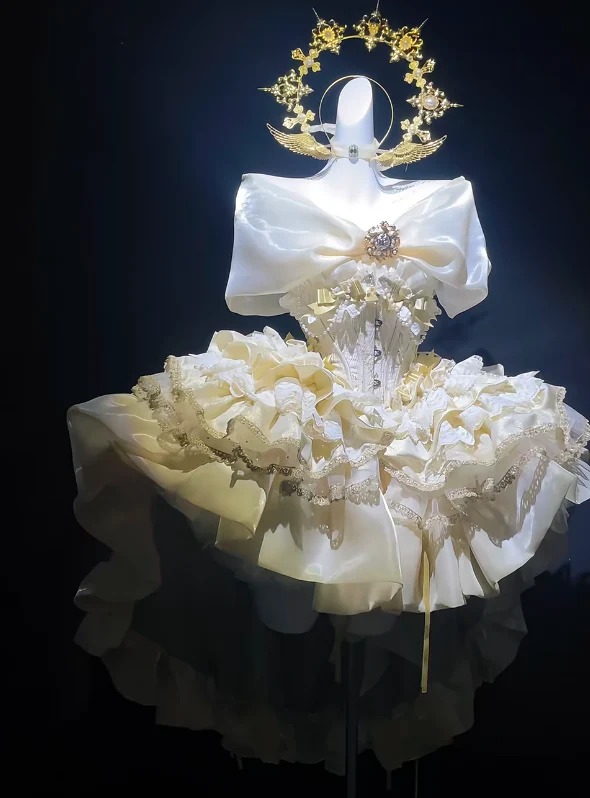 Cute Yellow Off-the-shoulder Ball Gown Short Birthday Dress Tulle Applique Lolita Dress DP2983 - Deanwangkt