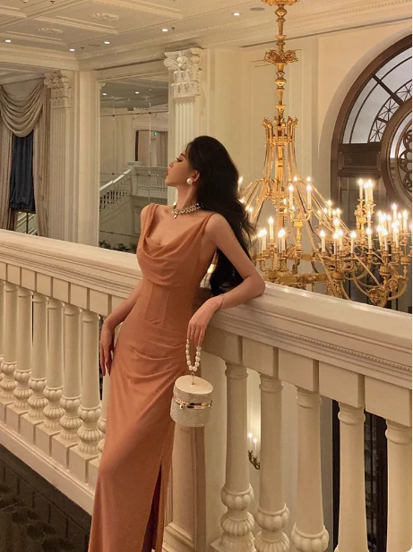 Elegant Mermaid Pink Slit 18th Birthday Dress Party Gown Birthday Outfits Birthday Dress Ideas For Women DP602 - Deanwangkt