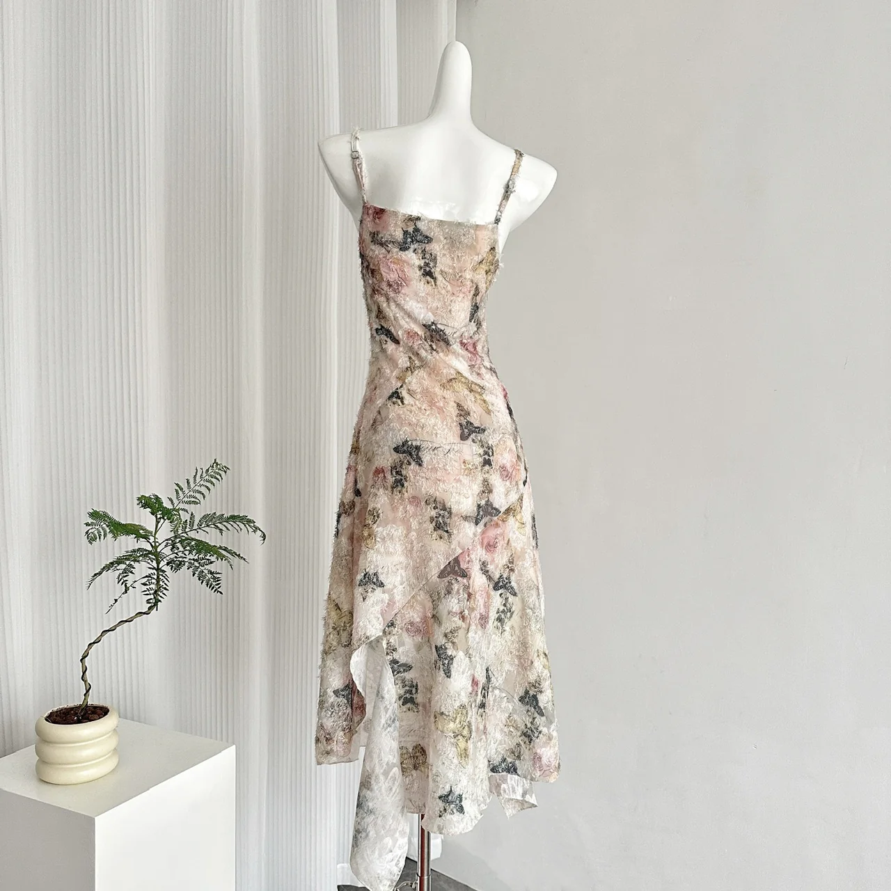 Cute A line Spaghetti Straps Pink Floral Lace Summer Dress Holiday Party Outfits For Women DP0018 - Deanwangkt