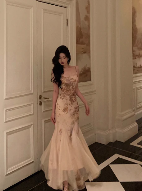 Classy Mermaid Spaghetti Straps Long 18th Birthday Dress Party Gown 21st Birthday Outfits Birthday Dress Ideas For Women DP599 - Deanwangkt