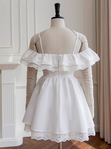 Pretty A line Off The Shoulder White Short Formal Homecoming Dresses Middle School Short 21st Birthday Outfits Graduation Dress Mini Cocktail Dresses DH2308 - Deanwangkt