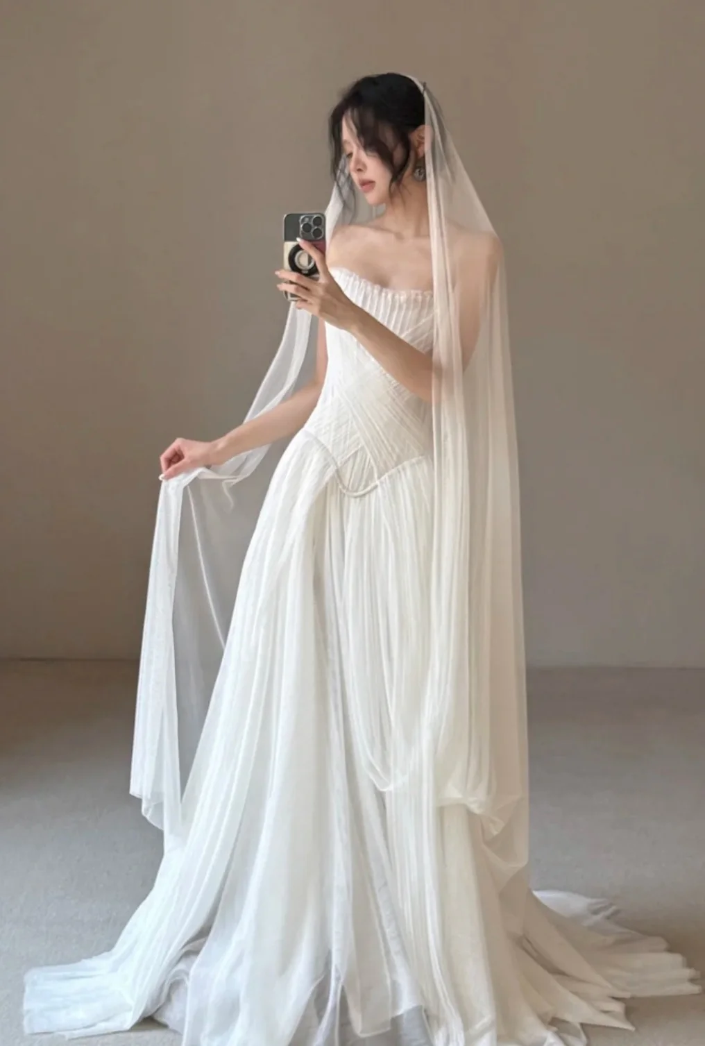 Simple Strapless Sheath Wedding Dresses Chiffon Ivory Bridal Gowns DP3230 - Deanwangkt