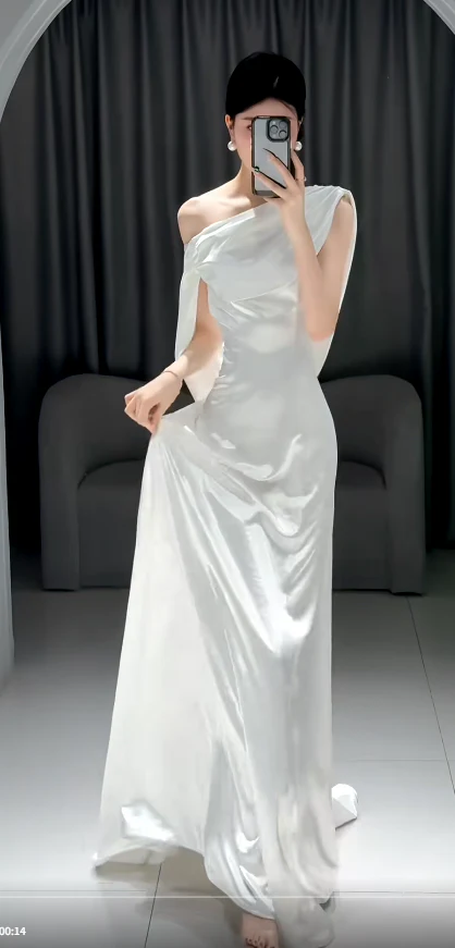 Timeless Sheath Long Wedding Dresses, Sleeveless White Bridal Dresses, Satin Bridal Gowns DP3938 - Deanwangkt