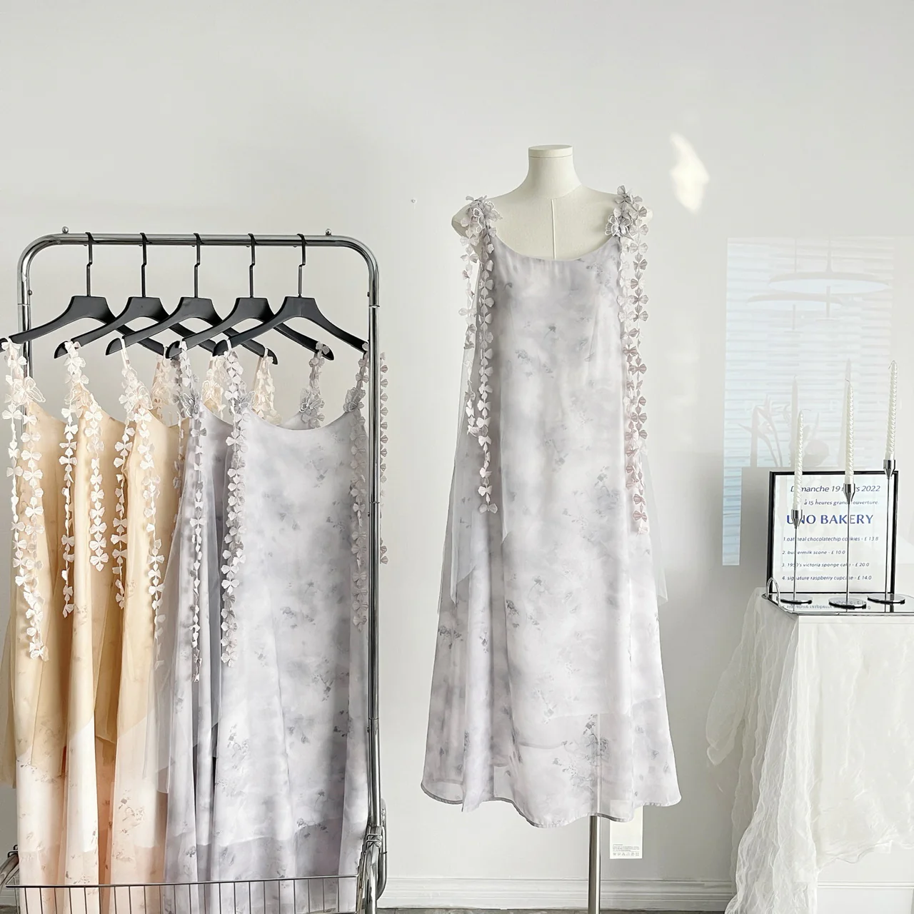 Cute A Line Spaghetti Straps Floral Chiffon Summer Dress Holiday Party Outfits For Girls DP0133 - Deanwangkt