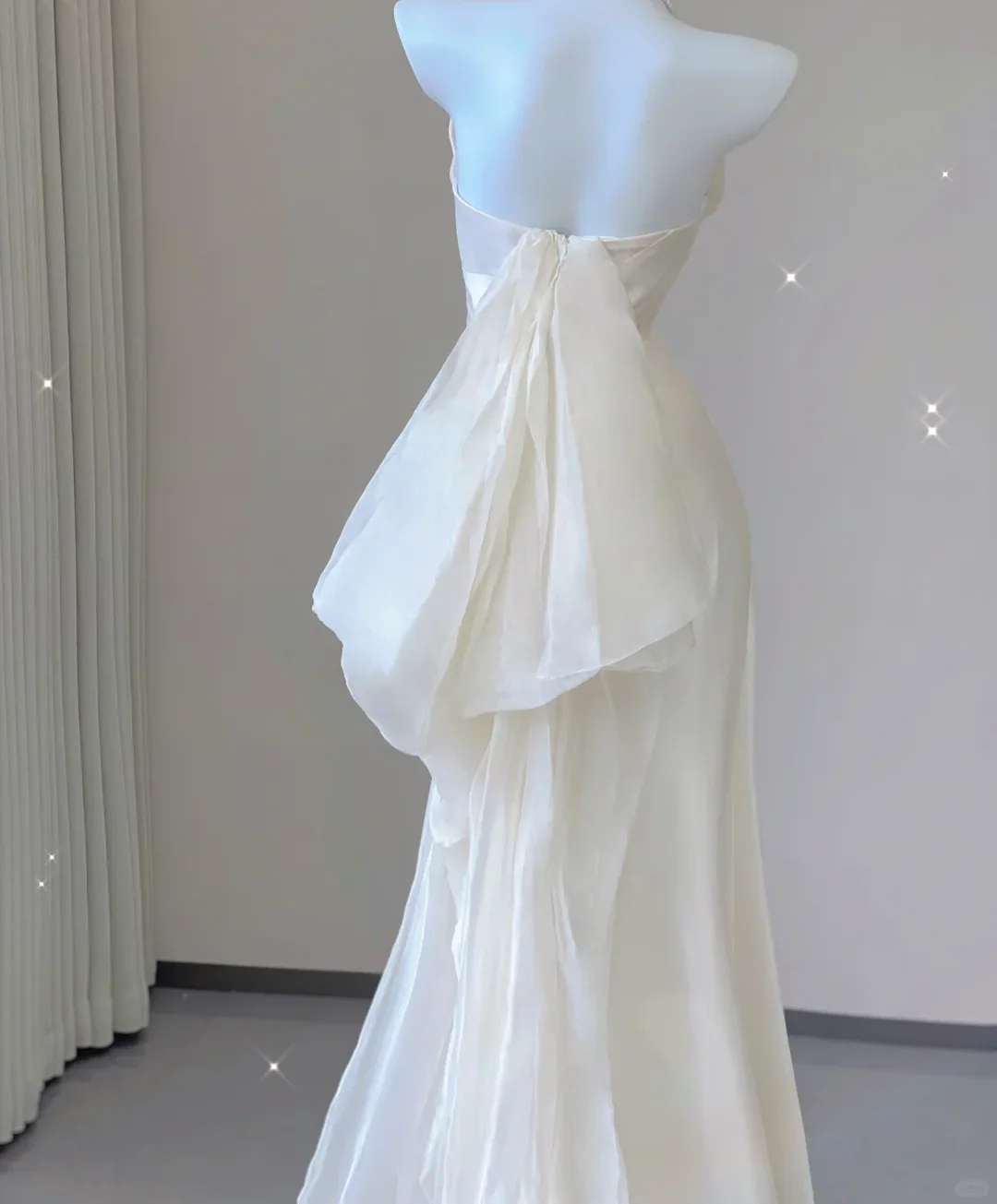 Unique Mermaid Sweetheart Ivory Satin Long Wedding Dresses Brides Dress P0030 - Deanwangkt