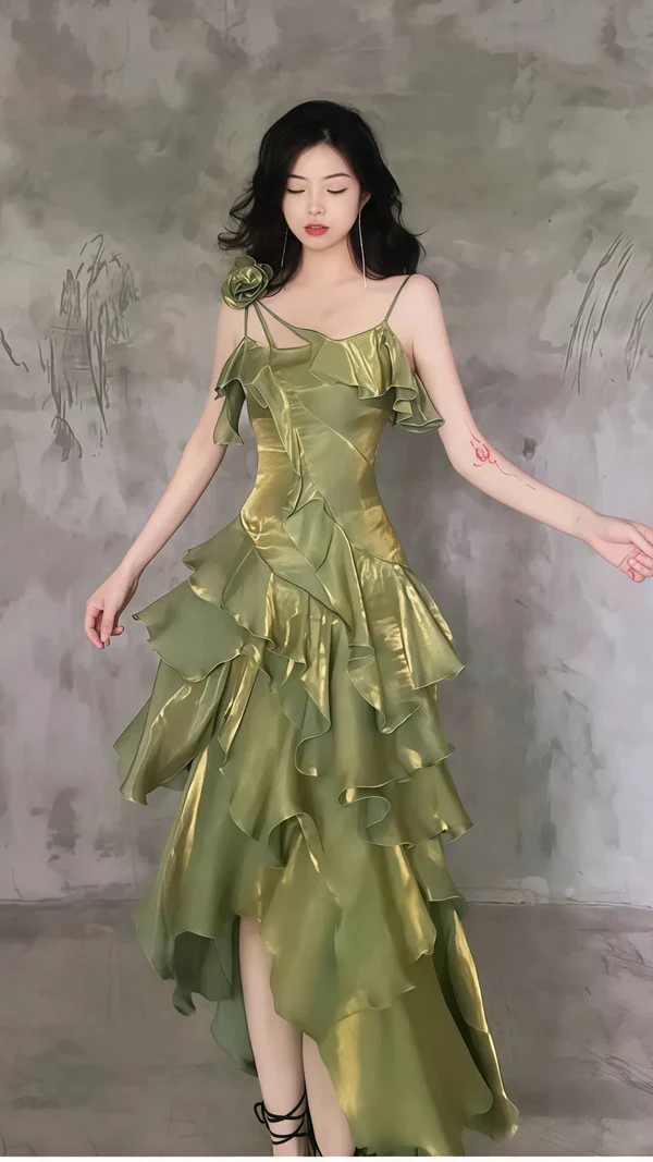 Classy Ruffle Prom Dresses Causal Birthday Dresses Dance Party Dress Graduation Formal Prom Dresses DP510 - Deanwangkt