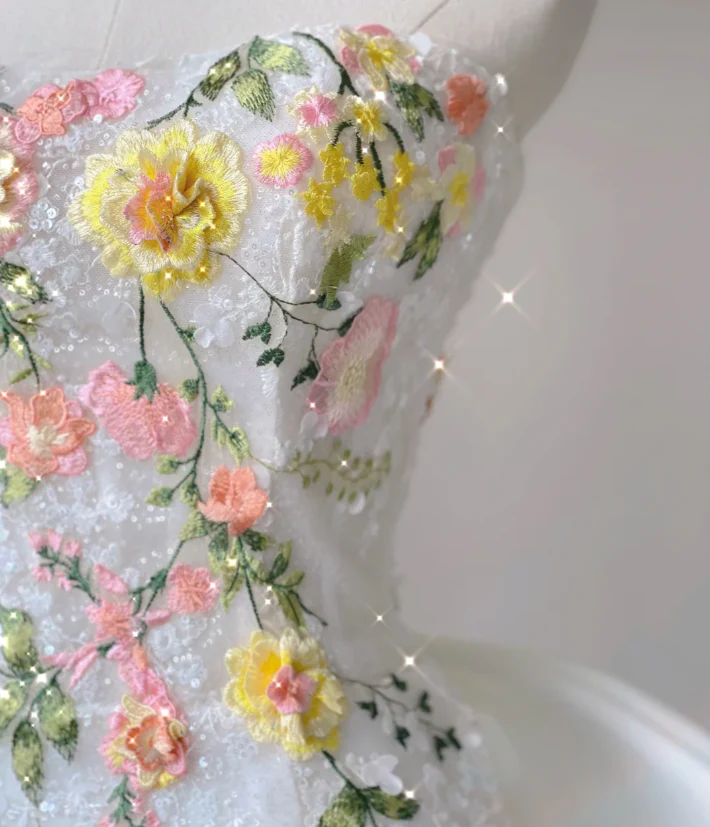 Pretty Mermaid Strapless Lace White Sleeveless Long Prom Dresses Evening Dresses DP446 - Deanwangkt