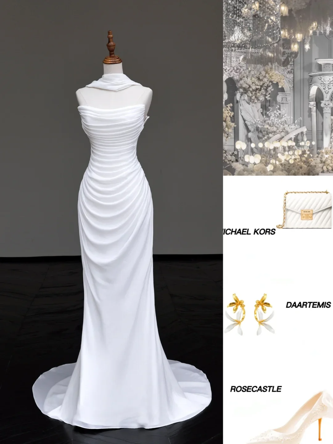 Unique Bridal Gown Mermaid Strapless White Chiffon Wedding Dresses Bridal Gowns DP703 - Deanwangkt