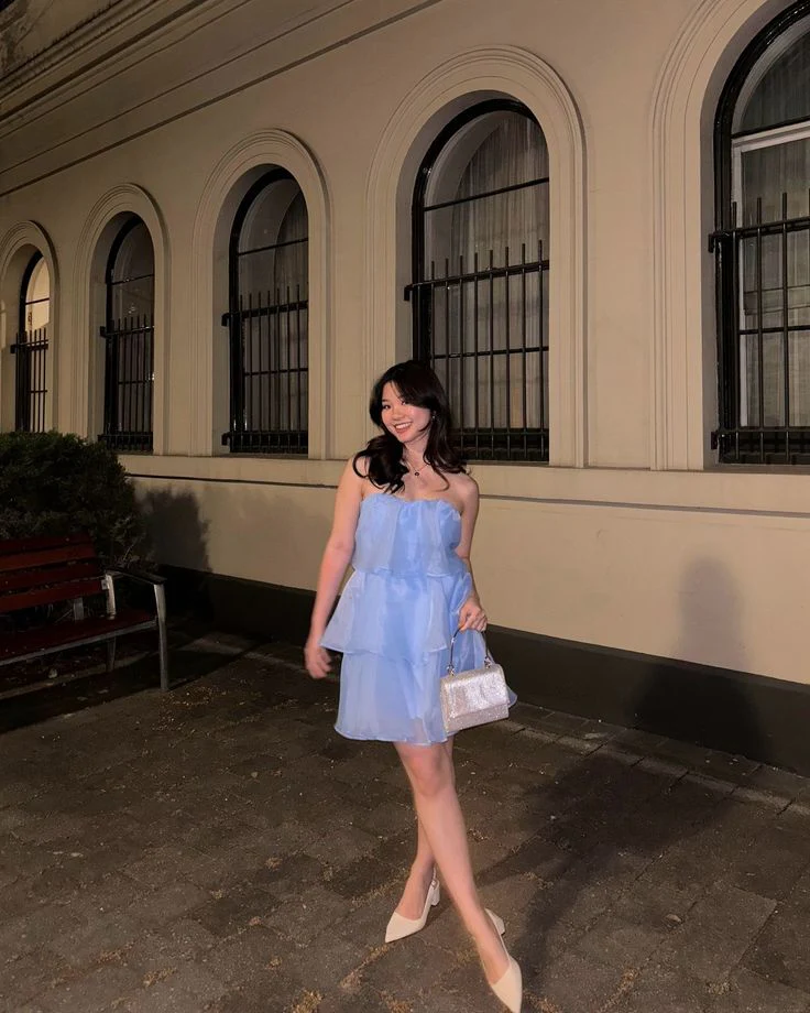 Modest A Line Strapless Blue Short Formal Homecoming Dress Middle School Short 18th Birthday Outfits Graduation Dress Cocktail Dresses DH2219 - Deanwangkt