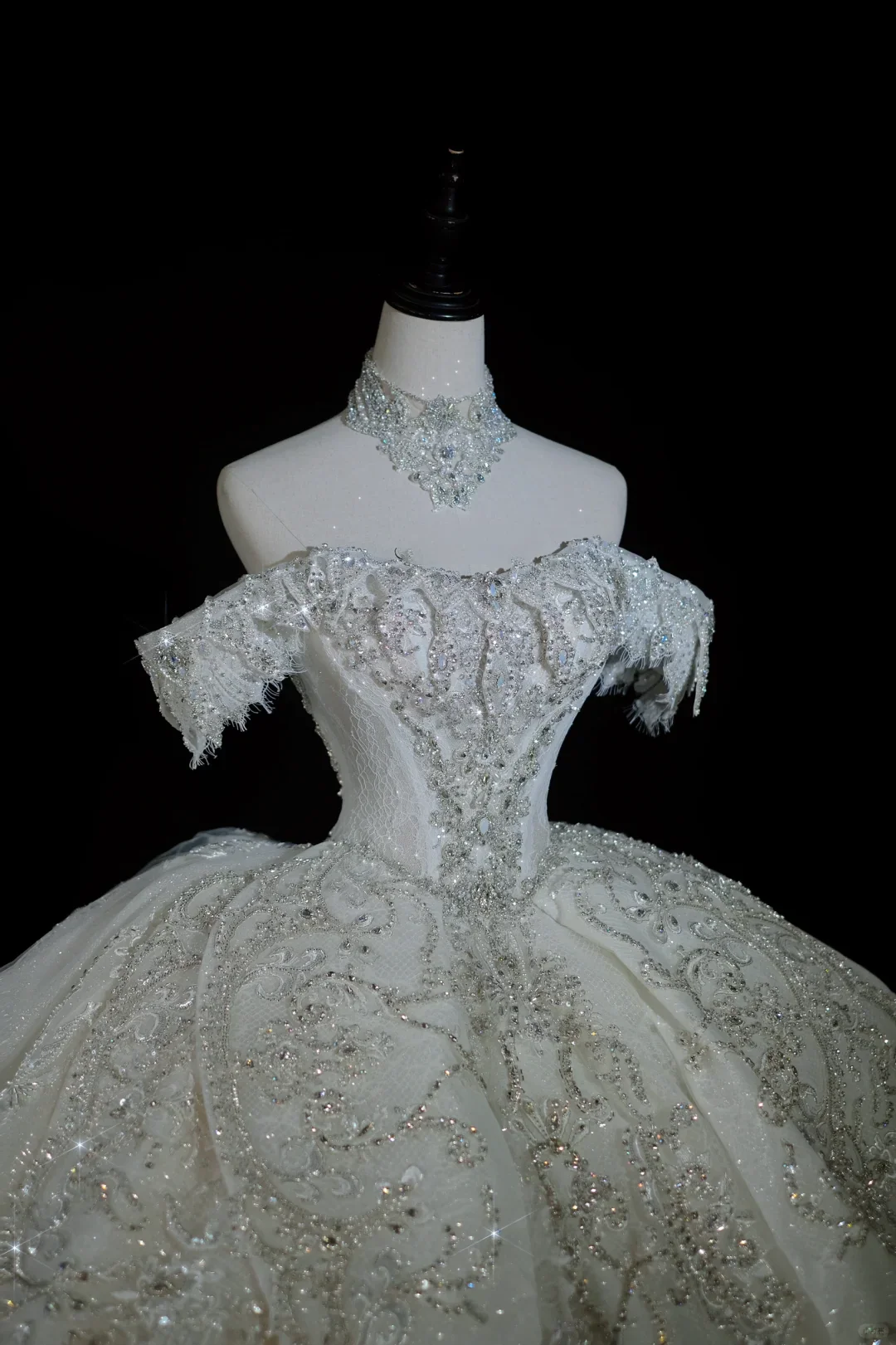 Timeless Bridal Gown Ball Gown Off The Shoulder Sequin Long Wedding Dresses Elegant Brides Gowns DH735 - Deanwangkt