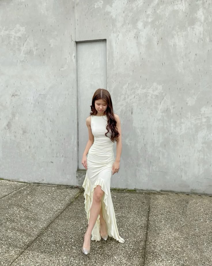 Gorgeous High Low Scoop Ivory Prom Dresses Formal Summer Wedding Guest Dresses Wedding Guest Outfits DP768 - Deanwangkt