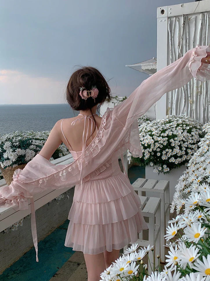 Cute A line Pink Chiffon Summer Short Homecoming Dress Hoco Dress Mini 18th Birthday Outfit Cocktail Dresses DP1862 - Deanwangkt