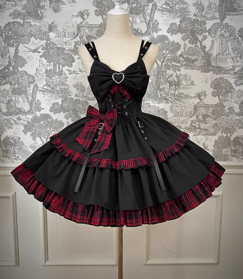 Vintage Ball Gown Spaghetti Straps Black 22nd Birthday Dress Lolita Dress Cute Lolita Outfits DP2759 - Deanwangkt