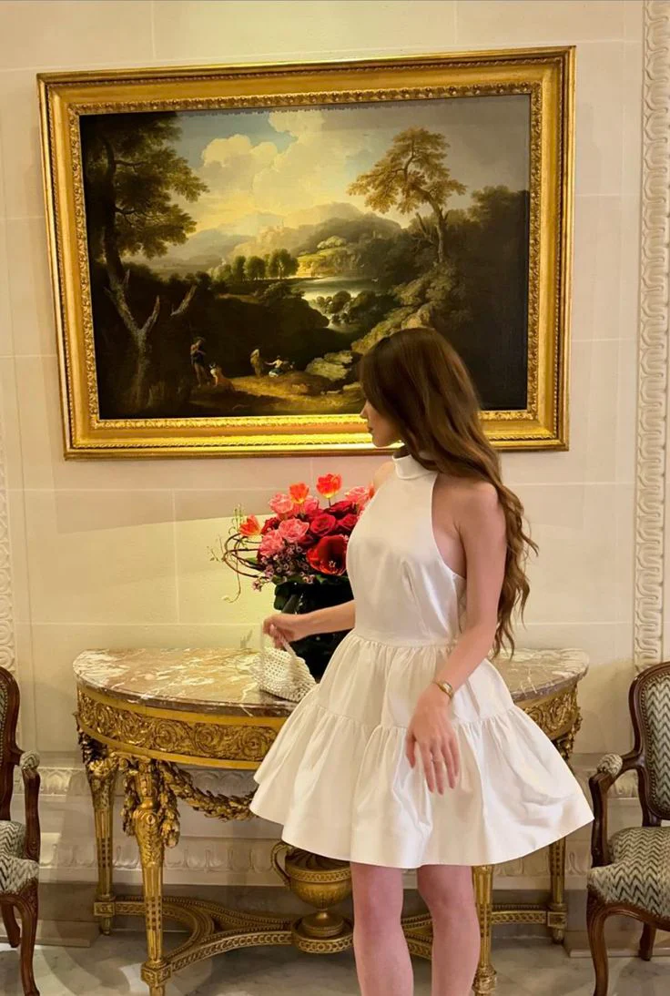 Cute Ball Gown High Neck Short White Formal 8th Grade Homecoming Dress Summer Middle School Hoco Dresses Birthday Outfits W1143 - Deanwangkt